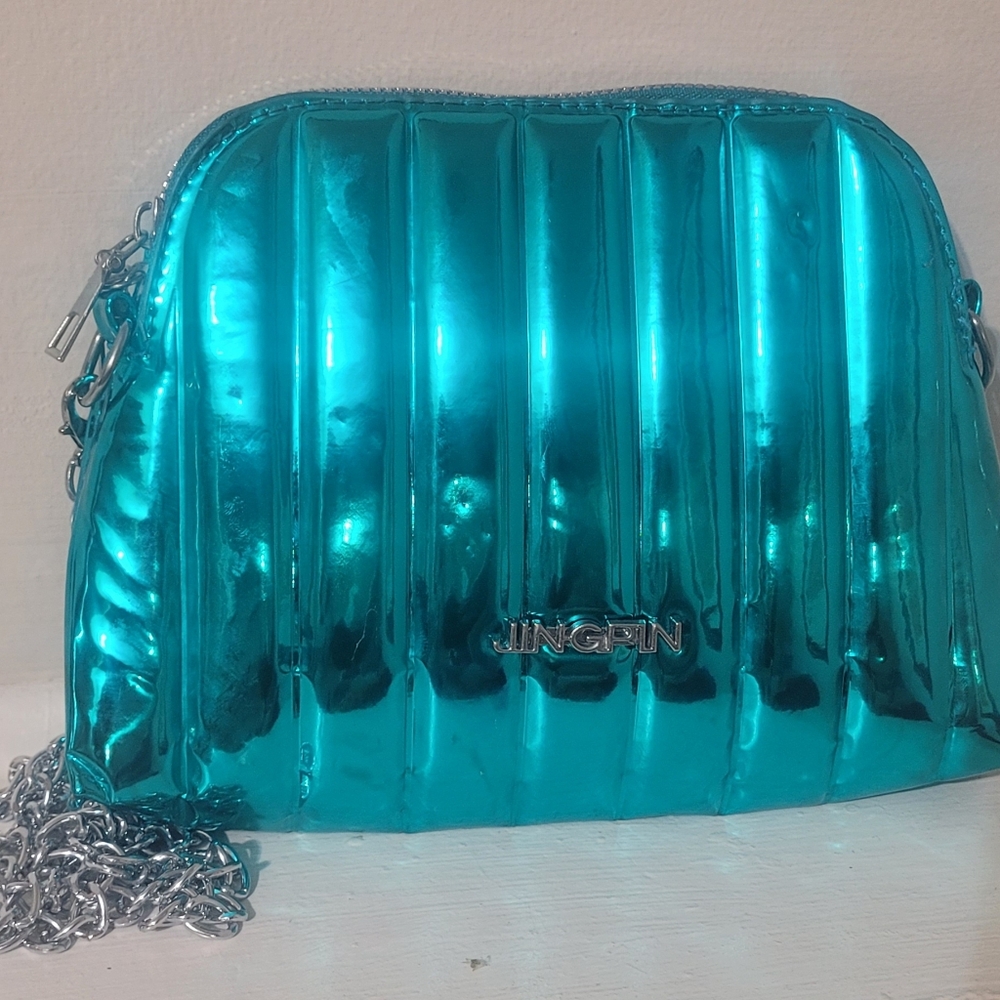 SHEIN Shiny Teal Crossbody Bag